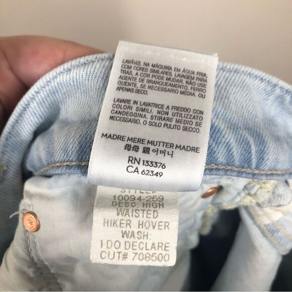 Mother Superior High Waisted Hiker Hover Jeans I Do Declare Light Wash Size 28 - Picture 10 of 10